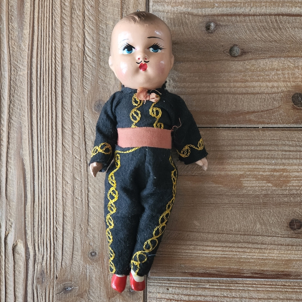 Vintage Composition Mexican Doll Matador Costume bullfighter spanish 1940s Boy